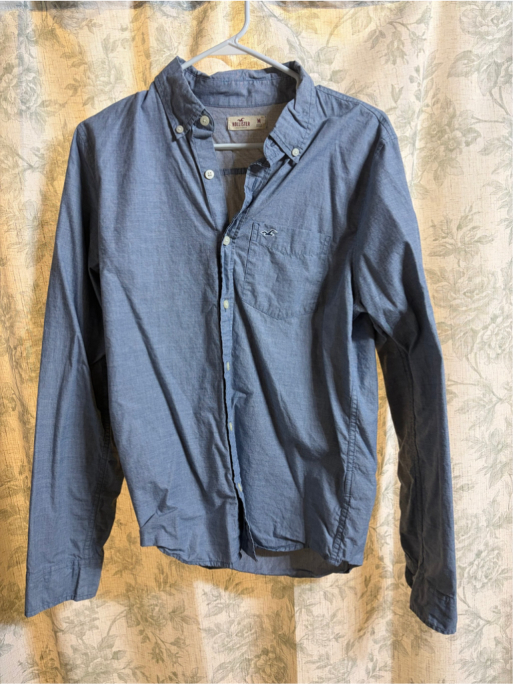 Men's Hollister Casual Button Down Shirt Size M Blue